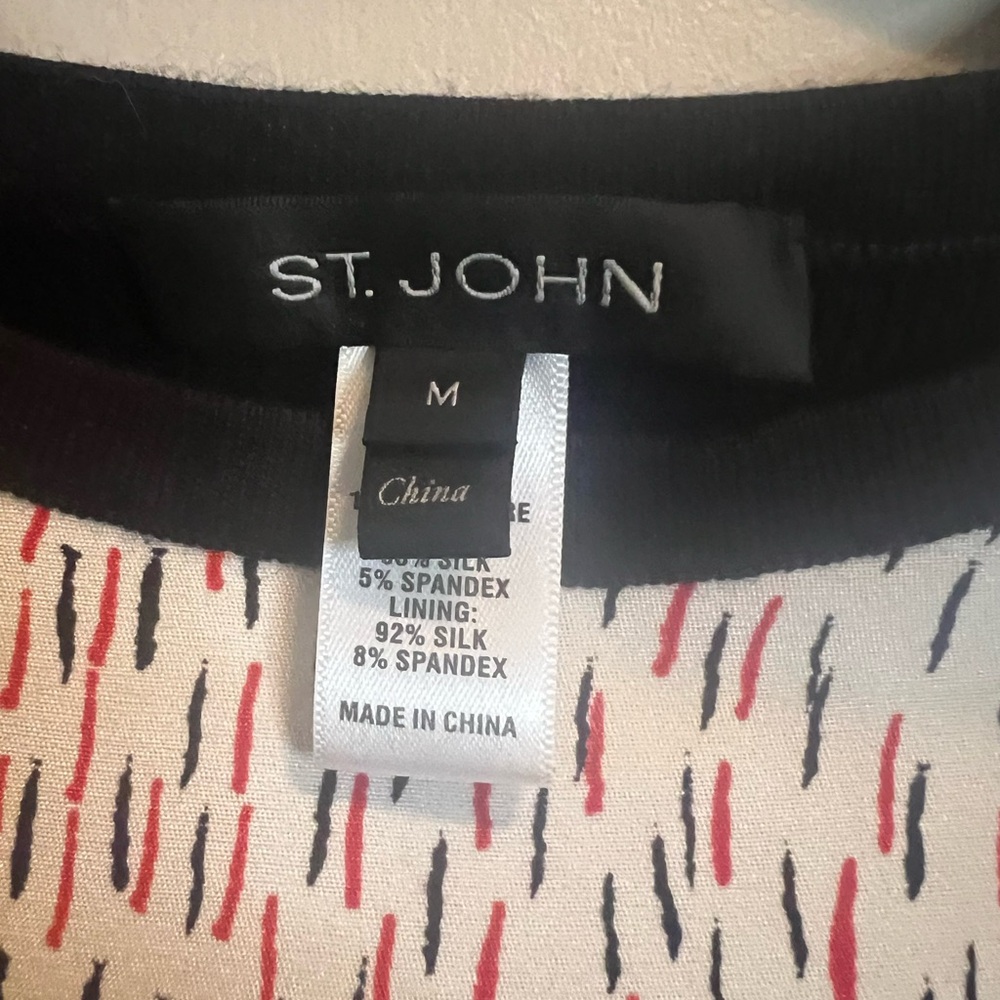 St. John Multi Print Top Medium Euc - image 3